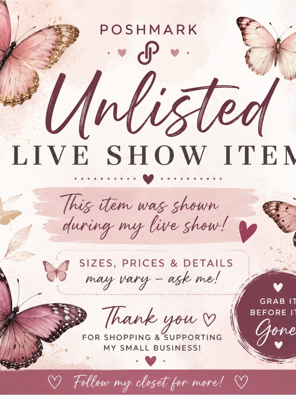 Unlisted Live Show Item